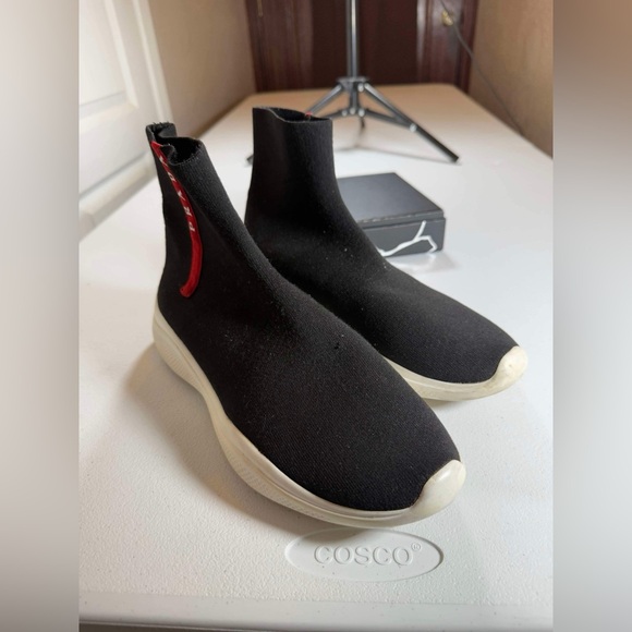 Prada Logo Band Sock Sneaker hi-Top Sock Sneakers Men 7 UK / US 8 - Picture 11 of 13